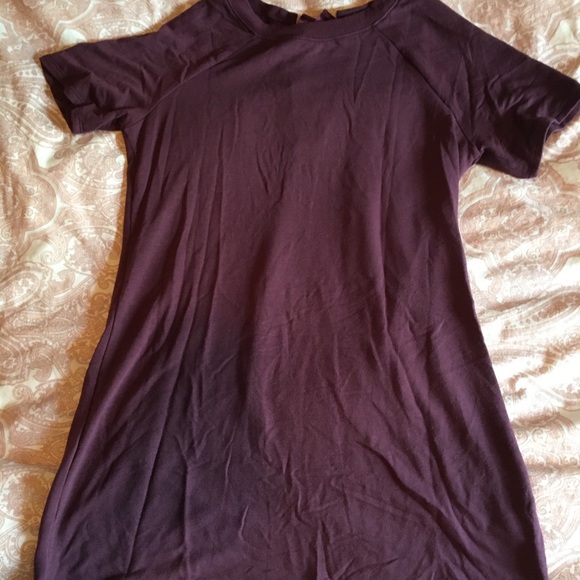 Garage Purple Tie Up Tshirt Dress - Picture 1 of 3